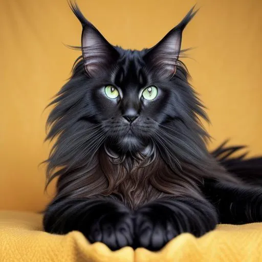 Fluffy black cat | OpenArt