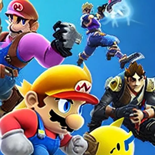 super smash bros in fortnite OpenArt