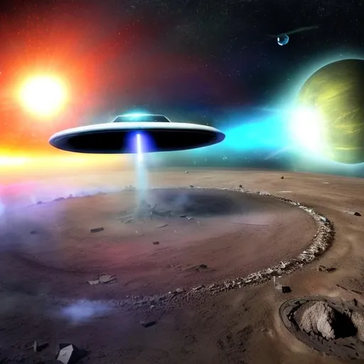 Prompt: UFO crashing into earth
