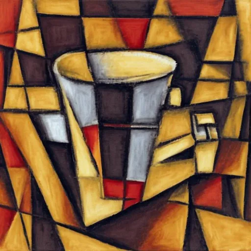 Prompt: coffee cup cubism