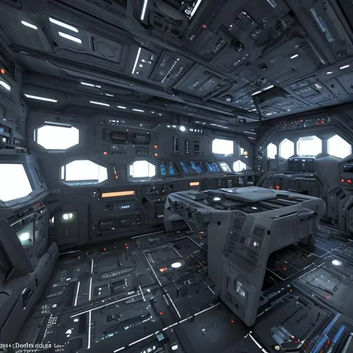 Prompt: Interstellar ship tactical room