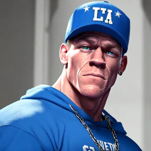 Prompt: John Cena as a crip gang member in 8k