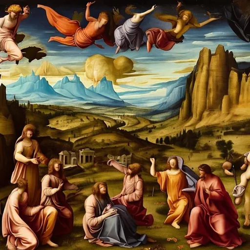 Prompt: fifth dimension in renaissance style landscape painting