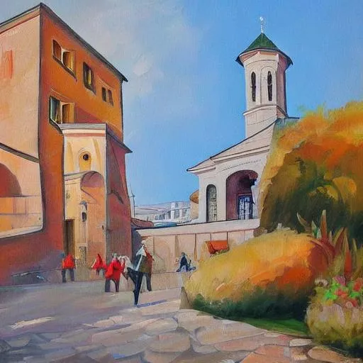 Prompt: Niko Pirosmani painting, Tbilisi, Georgia 