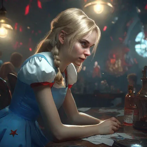 Prompt: "Alice in Wonder USSR, very detailed, cinematic lighting, 4k resolution, cinematic wallpaper, by wlop, artgerm, art station, Wojtek Fus, 2d art, photo, realistic, 3d rendering, studio lighting, photorealism, artstation, cinematic, hyper realism, high detail"