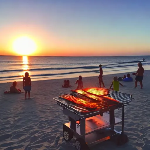 Prompt: best day of my life, summer, fun, beach, grill, sunset