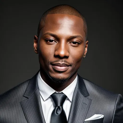 Prompt: Waist high Portrait of a beautiful and cute Tyrese Gibson in suit with tie,  perfect detailed face, detailed symmetric hazel eyes with circular iris, realistic, stunning realistic photograph, 3d render, octane render, intricately detailed, cinematic, trending on art station, Isometric, Centered hiper eallistic cover photo, awesome full color, hand drawn, dark, gritty, klimt, erte 64k, high definition, cinematic, neoprene, portrait featured on unsplash, stylized digital art, smooth, ultra high definition, 8k, unreal engine 5, ultra sharp focus, intricate artwork masterpiece, ominous, epic, trending on artstation, highly detailed, vibrant