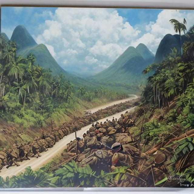 Supply Convoy Mountain Road Ambush Philippines 1942...