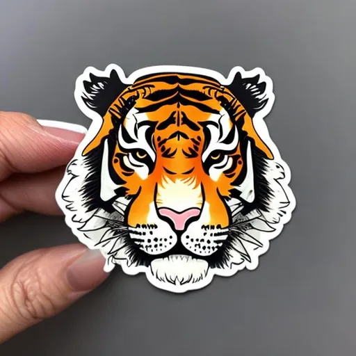 Prompt: cute tiger sticker