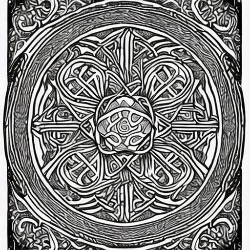 Prompt: a black and white coloring page of a wooden sign with intricate scrollwork