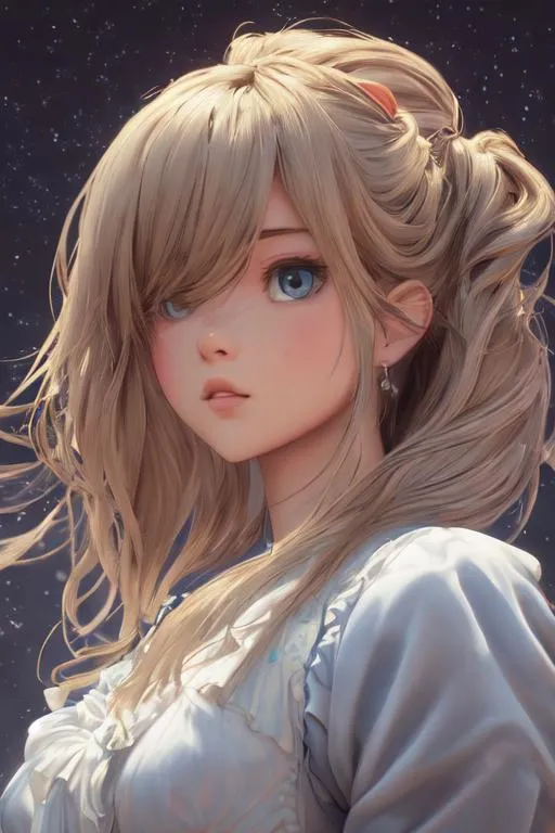 Prompt: scenic, front view, body portrait,

masterpiece best quality Mary Cassatt style painting hyper realistic 3D 1 anime cute girl hopeful, strong fluidity ultra hard fluid sand canvas ultra hard texture flying fluffy hair, distinct layers long hairs, stray hairs, petite young body, hyperdetailed intricate clothes, beautiful detailed eyes, beautiful detailed gloss lips,

vintage city at night, facing at the camera, Mary Cassatt style painting,

muted colors, precise brushstrokes,

brushstrokes, hyperdetailed intricate shadow shading, hyperdetailed shadow shading at hair, very strong shadow contrast,

strong head light, studio lighting, cinematic light, professional,

unreal engine, UHD, HDR, digital art, 8K 3D render, VRAY, 3D anime art,

Mary Cassatt style painting, Alphonse Mucha, Degas Style Painting,