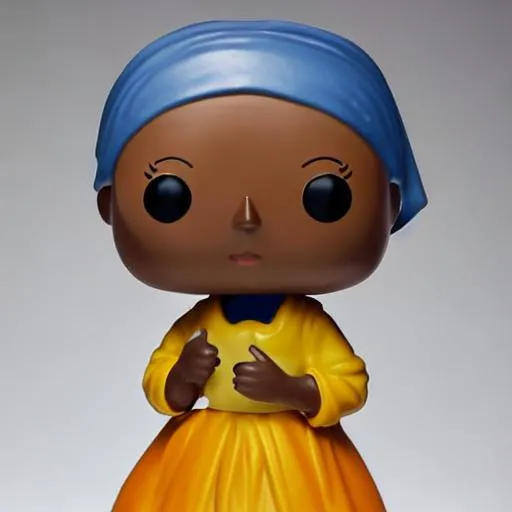 Prompt: Funko pop harriet tubman figurine, made of plastic, product studio shot, on a white background, diffused lighting, centered