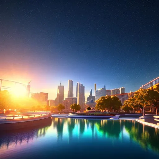 Prompt: l(Masterfully crafted Glow, blue lens flare:1.1) long shot scenic 3D render of {Artificial Beach}, perfect viewpoint, highly detailed, soft smooth lighting, soft colors, soft colors, modular constructivism, made of plastic, golden filigree intricate details, falling water, Space Background ((stars, galaxies, nebulas.))