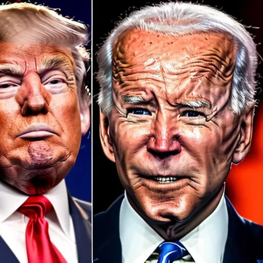 Prompt: Donald trump in a election vs Joe Biden 