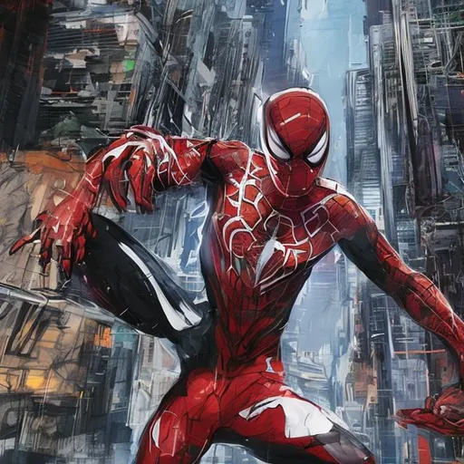 Red and white Spider-Man suit