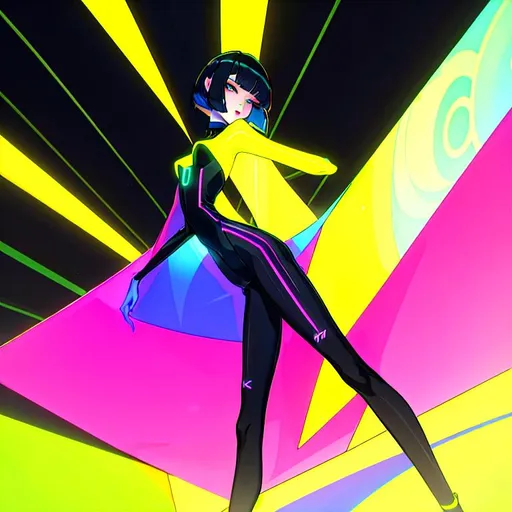 Prompt: a lonely AI boy, very tall, thick thighs, wide hips, long legs, slender arms, slender waist, big beautiful symmetrical eyes, intriguingly beautiful face, aloof expression, bob haircut with bangs, wearing wearing neon-bubblegum High-Porno Noveau fashion clothes, high fashion, 12K resolution, hyper quality, hyper-detailed, hyper-realistic, hyper-professional