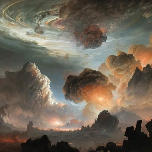 Prompt: The destruction of Jupiter, by Xin Jin Ping