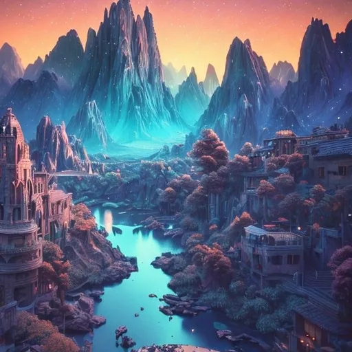 Prompt: (Masterpiece:1.1) (Highly detailed:1.1) (utra realistic), 8K UHD, lo-fi style, (top quality) (depth of field) (cinematic shot), goddess, mountains, riverside, instagram able, moon light background, (supernova explosion), galaxy background, 2D illustration, reflactions, long hair, blonde hair, dark blue eyes, fullbody view, centered.