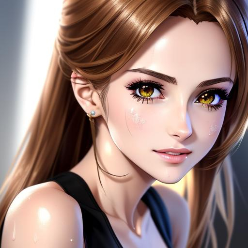 semi-realistic anime girl, skin highlights, hair hig... | OpenArt