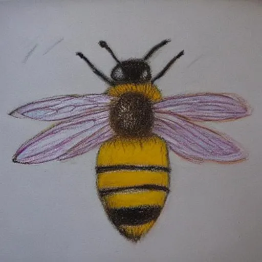 bee drawn by a 6 year old, pastels | OpenArt