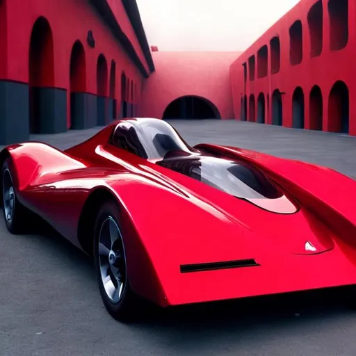 Prompt: un carro rojo futurista