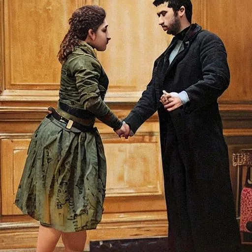 Prompt: try printing the moment in the novel  Crime and Punishment  when  Dounia  shot at Svidrigailov in the room, when he asked Dounia to accept his love, but Dounia was not able to kill  Svidrigailov with her shaking hand as if she know how madly Svidrigailov is in love with her that he doesn't care for his life and he is just standing in front of Dounia to be shoot