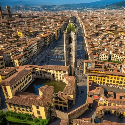 Prompt: Imagine Florence if the city is as clean as possible and with no pollution, high detail, f8, 24mm lens, realistic