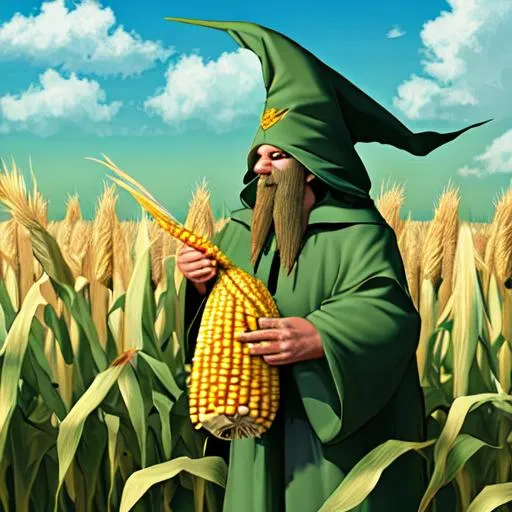 Prompt: Corn wizard