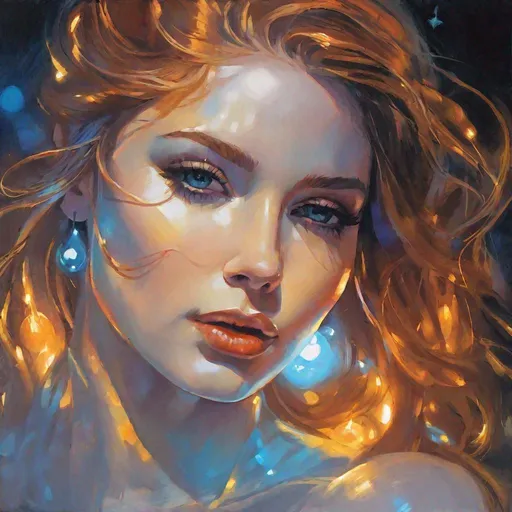 Prompt: Godess of magic, ghostly, ethereal, transparent skin, glowing, in the style of Jordan Grimmer, deviantart, gouache, hyperrealism, lens flare, flickering light, aetherpunk, deep color", trending on artstation, in the style of Artgerm, Arthur Suydam, Alex Maleev, Shintaro Kago, Gil Elvgren, Greg rutkowski, dark color palette, amazing shading, masterpiece, 4k, intricate detail

illustration, painting, drawing, art, sketch
