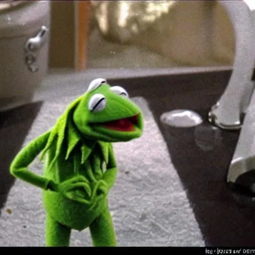 Prompt: Kermit does cocaine
