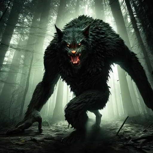 Prompt: imagine a man running through the forest to survive a werewolf at night, 1st person perspective, night, horror, scary, 32k, 1080p, highly detailed, Ultra realistic, Ultra HD, Balanced Composition, Post Processing, Clear Lines, HDR+, coloured, Hyperrealisticside light, dark background, perfect camera shot, ultra-detailed, art, realistic, hyper-realistic, highly detailed, realism, 1080p, cinematic, mid shot, intricately detailed, colour depth, beautifully shot, perfect composition, natural white spotlight shining on subject. Realistic shadows --ar 16:9