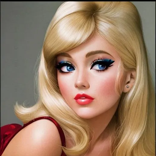Prompt: 60's blonde bombshell with noticable makeup