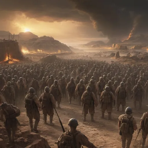 Prompt: What will God and its army in Edom look like during the Apocalypse 