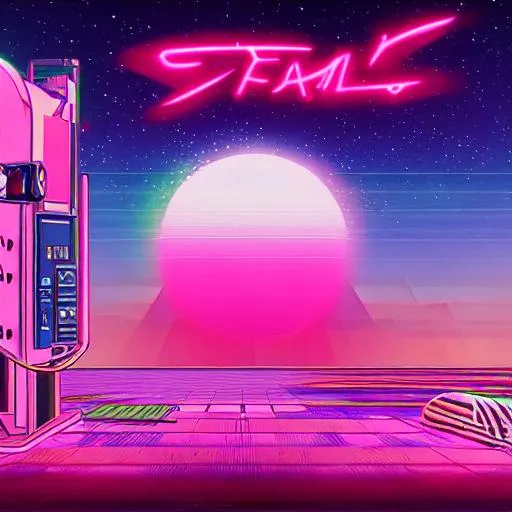 Prompt: retrowave epic art trending on art station dream wave sytnhwave