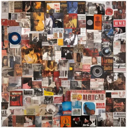 collage of vinyl record albums. | OpenArt