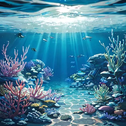 Prompt: sea light, under water 