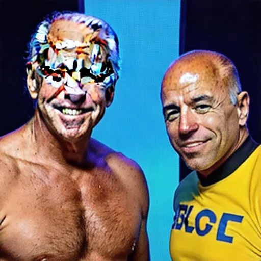 Prompt: Joe Biden and Joe Rogan meeting each other.