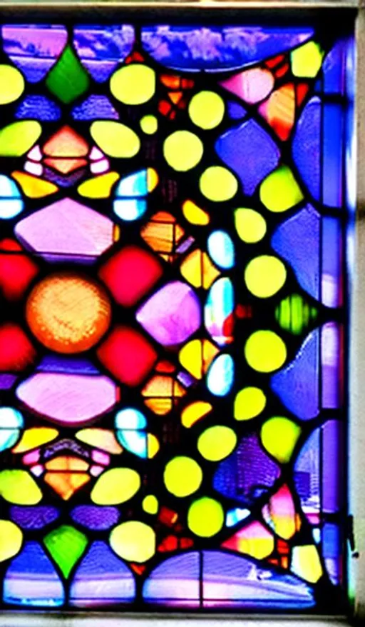 Stained -glass window, LSD, DMT, vivid color, insane...