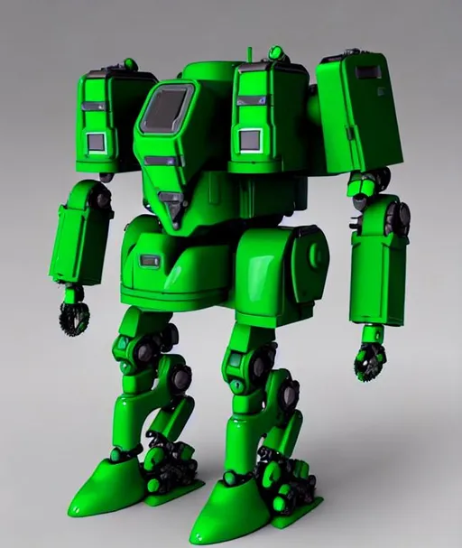 Prompt: Armed Green Mech Suit