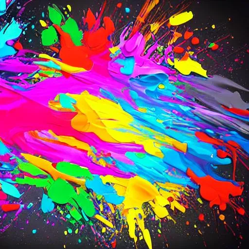 Prompt: Colorful splash art paint

