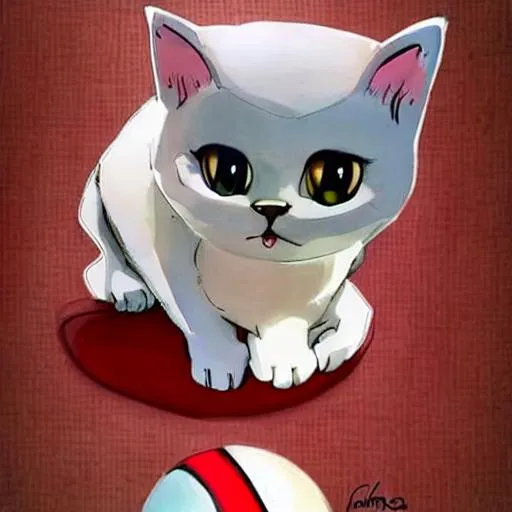 Prompt: Cute realistish white cat with a basketball anime style realistish
Whit 6 leg