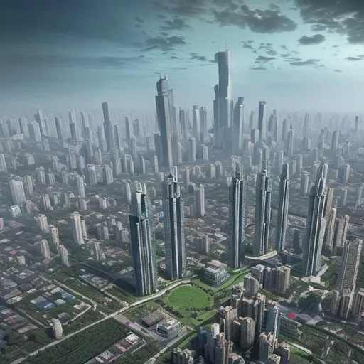 Prompt: Mumbai hi-tech City future in 3000