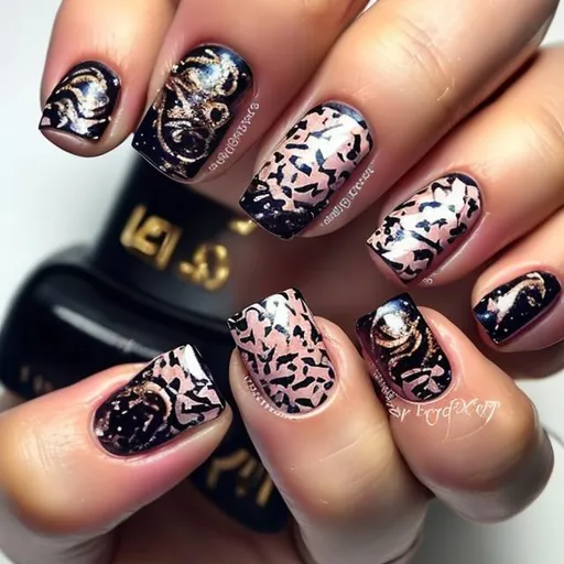 Prompt: Nail art that represents being a leo