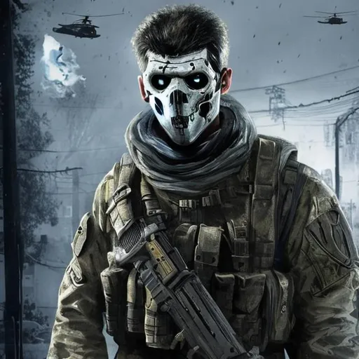 Prompt: Simon riley ( with ghost mask ) from Call Of Duty 