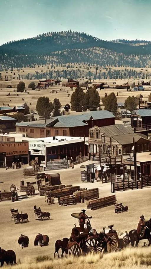 Prompt: helena Montana, wild west, old Western movie, 