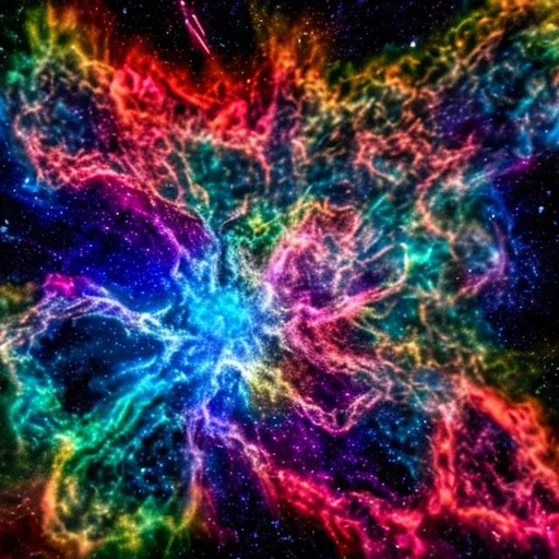 Prompt: Supernova with rainbow color