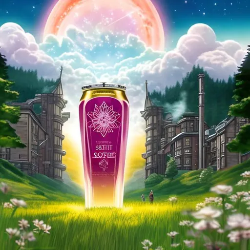 Prompt: solstice energy drink advert in style of ghibli
