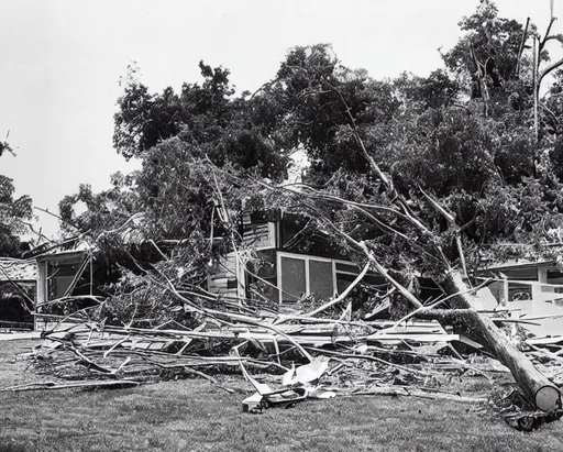 Prompt: A house is being constructed. A tree has fallen.