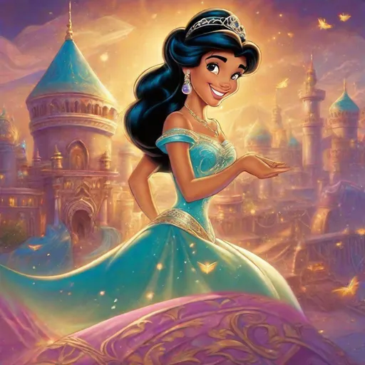 Vivid, detailed, Disney classic art style, Jasmine D