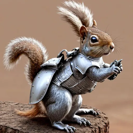 squirrel in silver armor, hyperrealistic on Mars | OpenArt